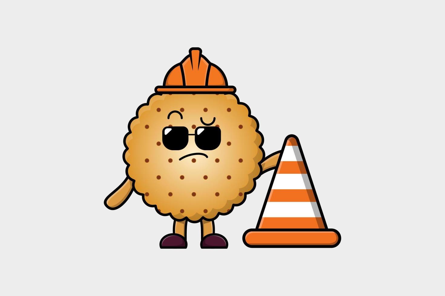 trabajador de la construcción galletas lindo personaje mascota vector