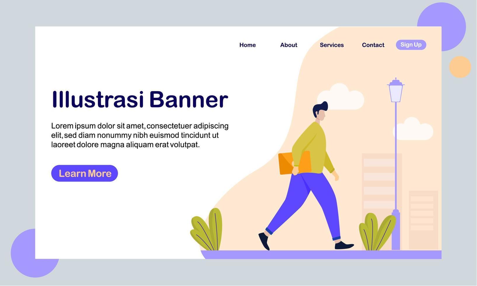 Flat Illustration Banner Landing Page vector