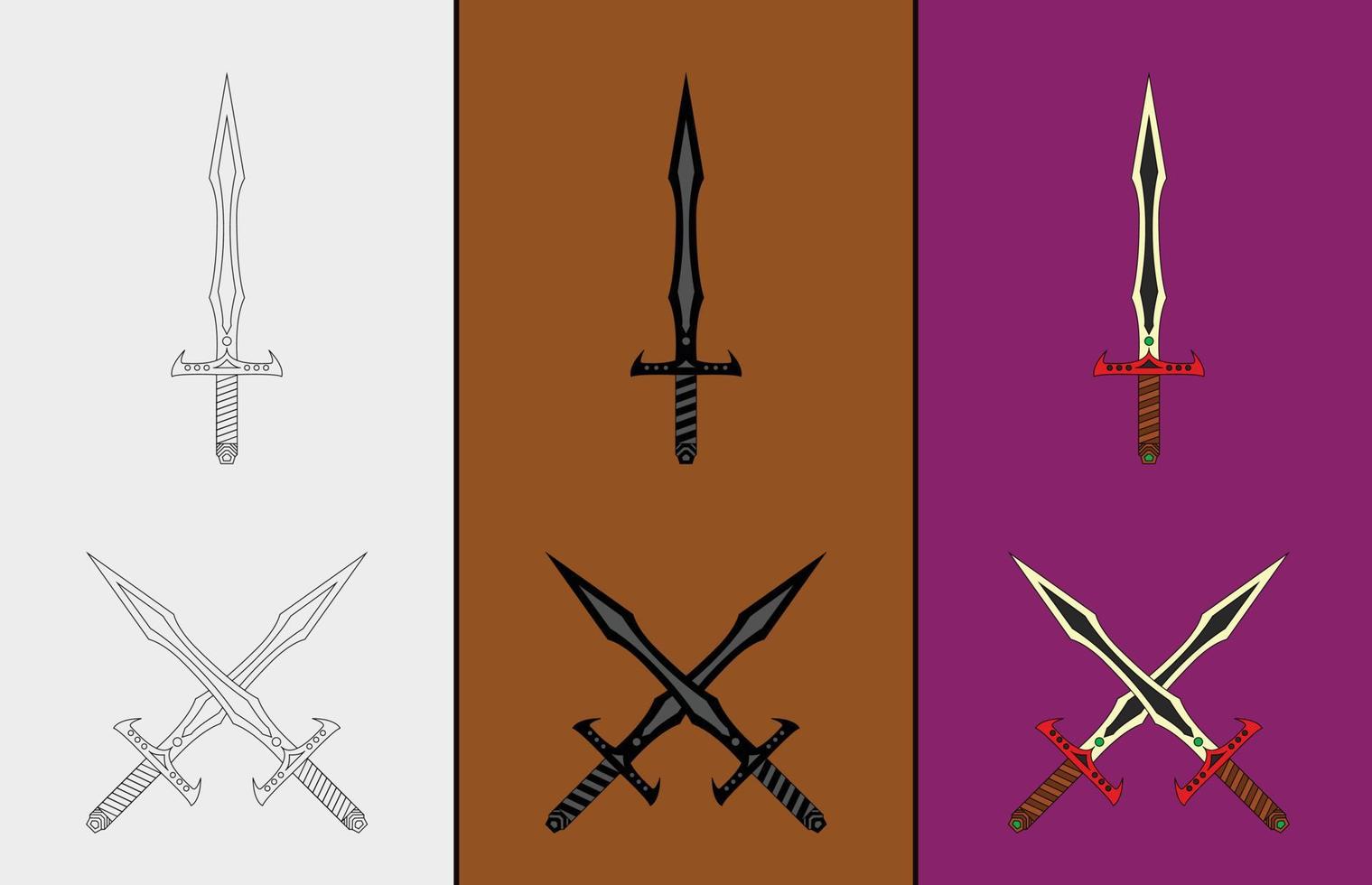 Crossed swords vector icon illustration 2628321 Vector Art at Vecteezy