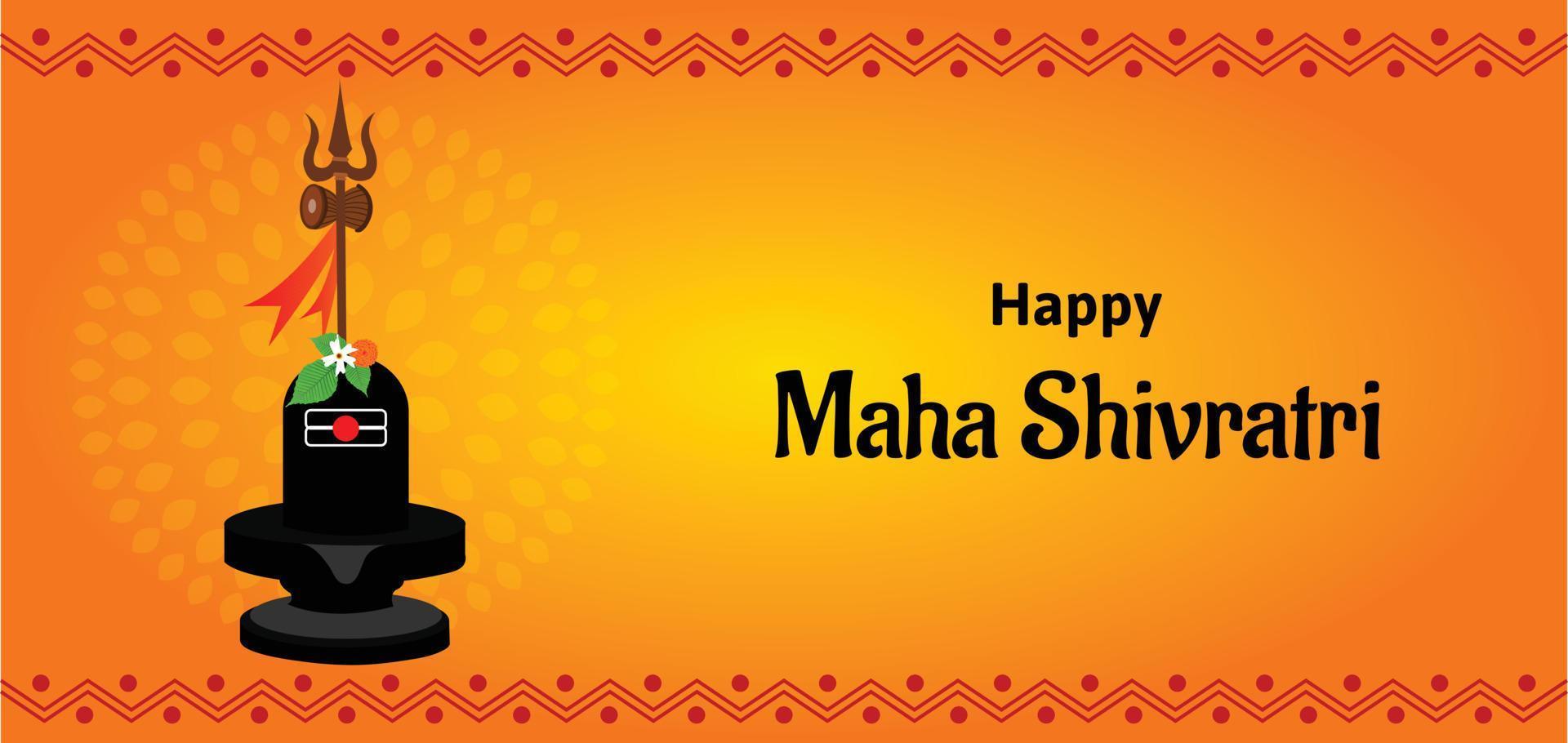 Happy Maha Shivratri Indian Hindu Festival Celebration Vector Illustrations