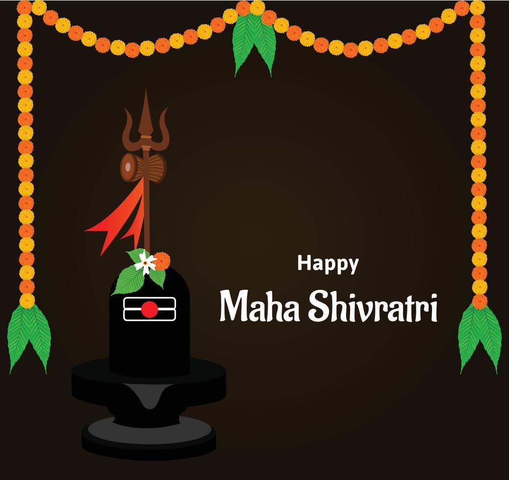 Happy Maha Shivratri Indian Hindu Festival Celebration Vector Illustrations