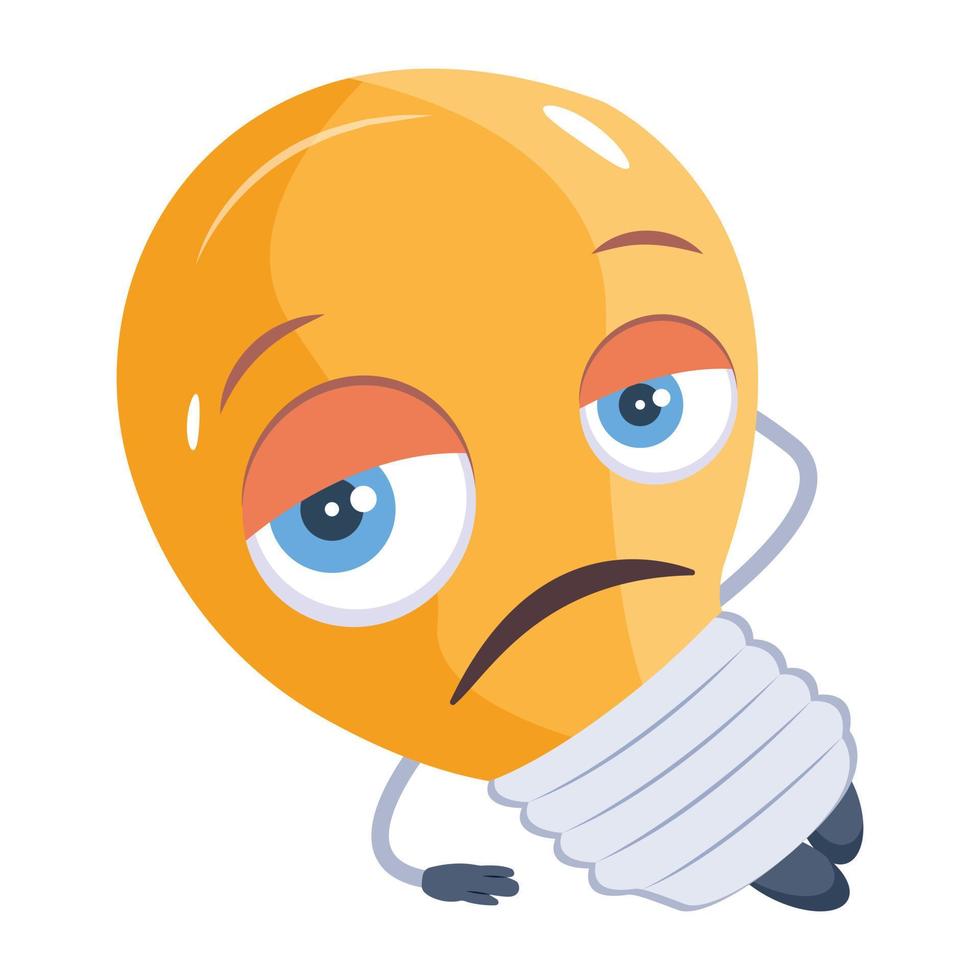 Trendy Sad Bulb vector