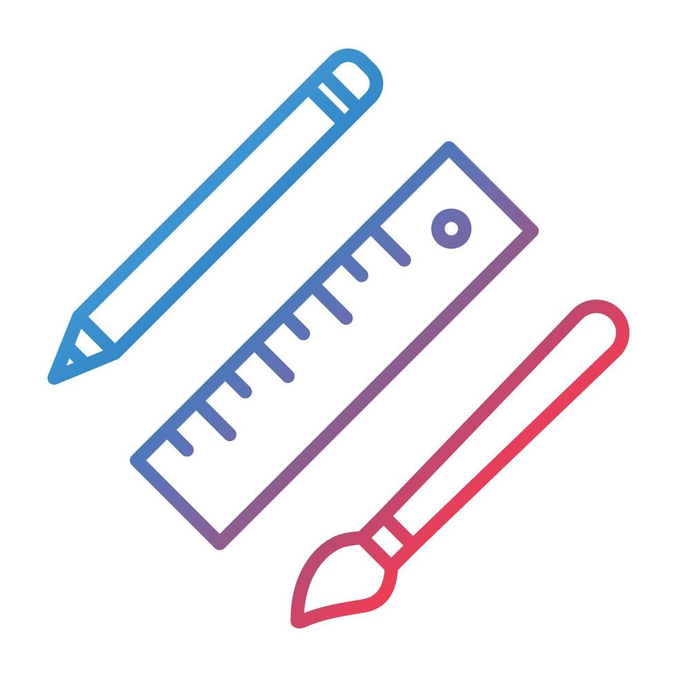 School Supplies Line Gradient Icon vector