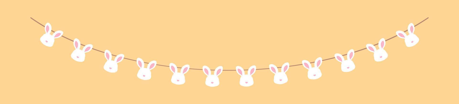 Easter rabbit head bunting clipart vector
