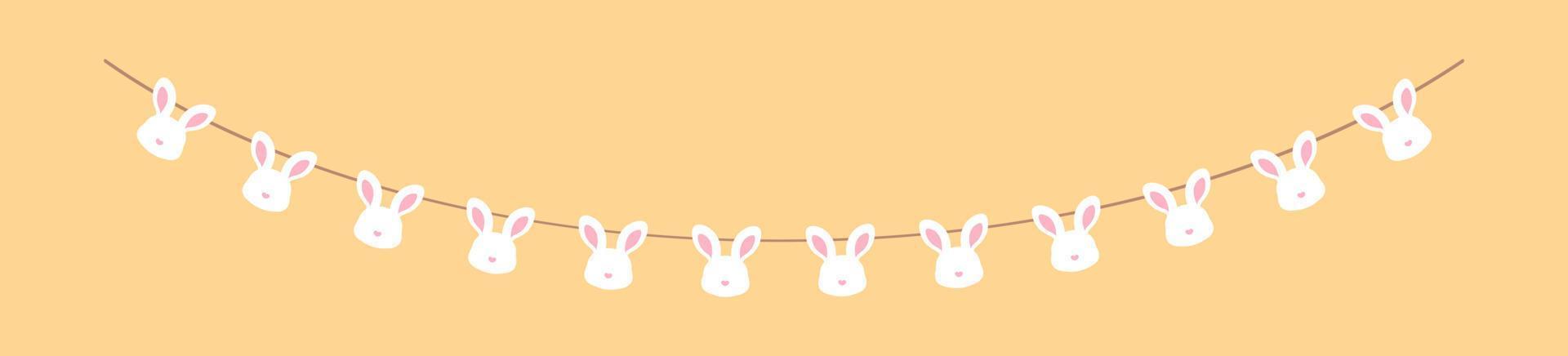 Easter rabbit head bunting clipart vector