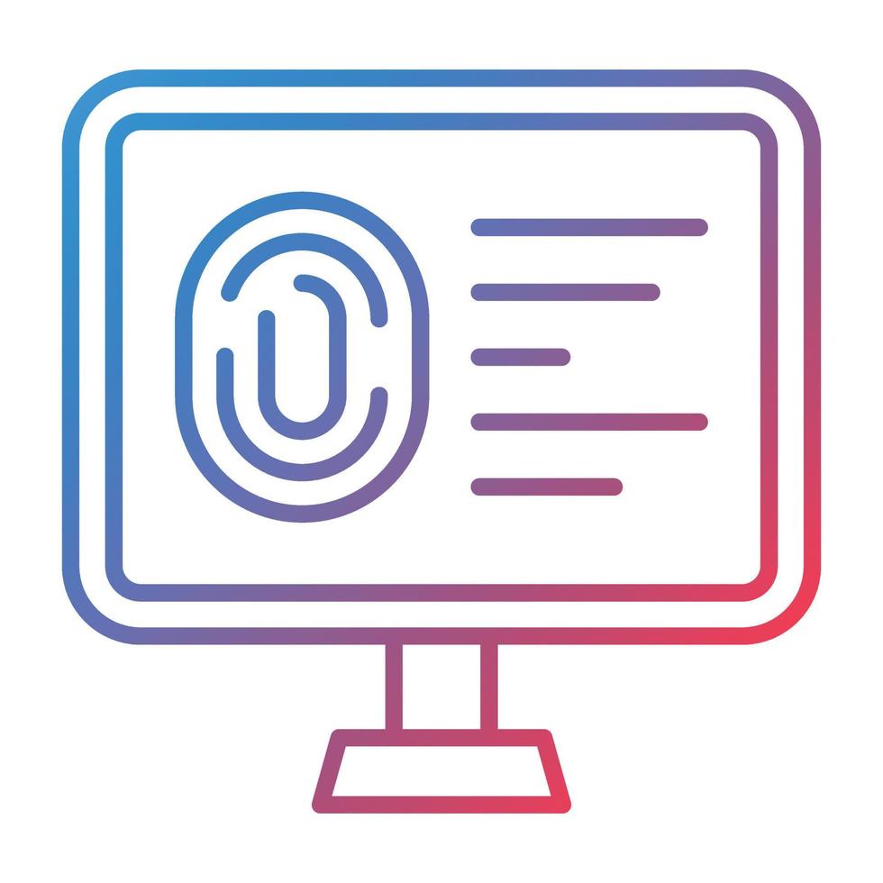 Fingerprint Database Line Gradient Icon vector