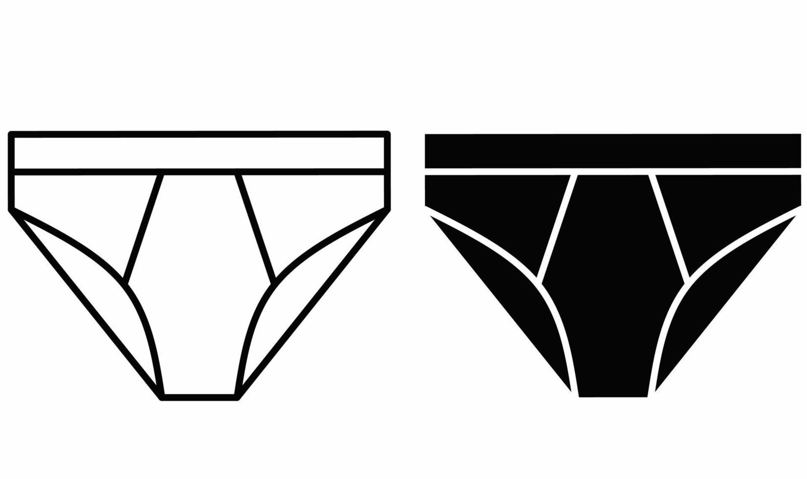 eps10 black vector man or woman underwear line art icon isolated on white  background. Underwear Pants