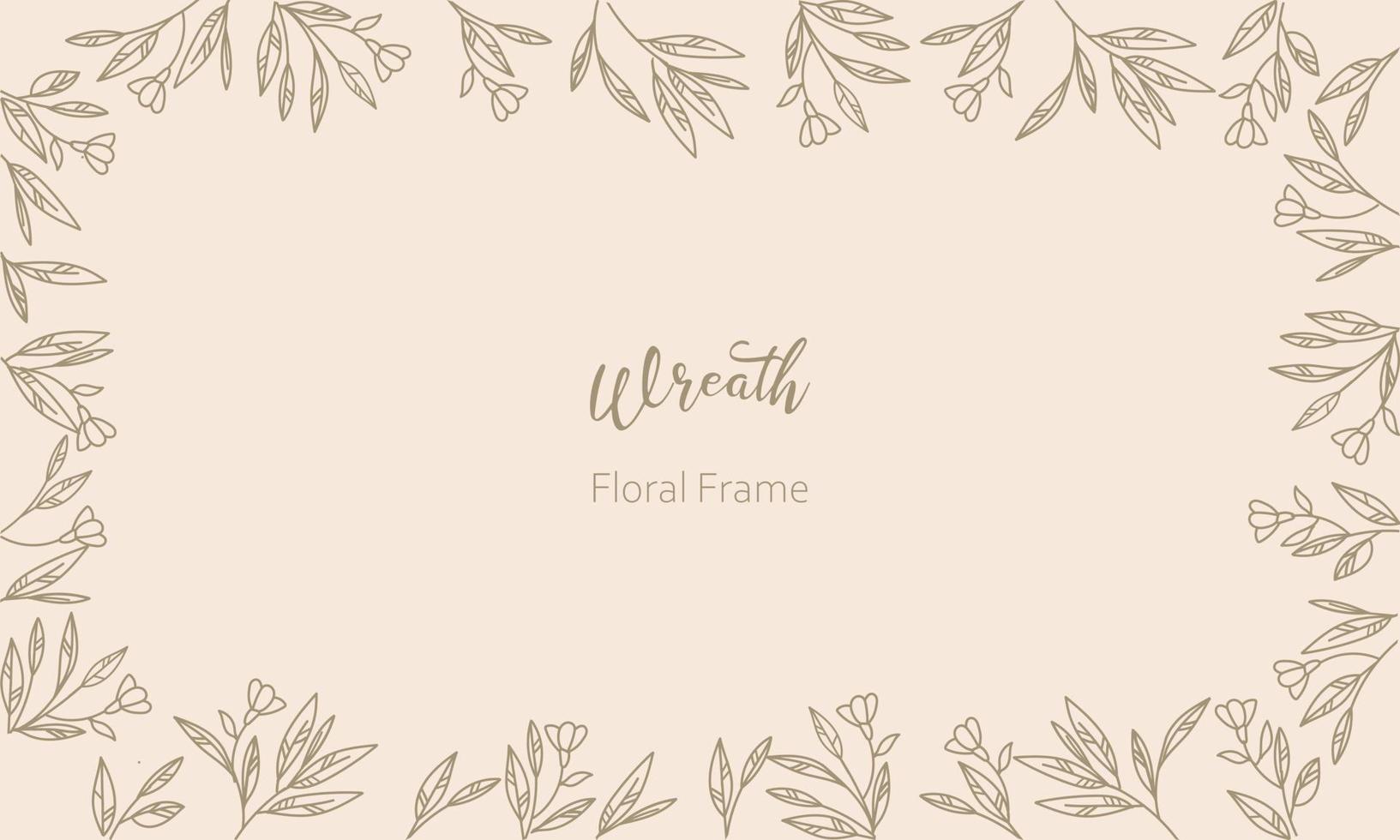 Set of Hand drawn floral frames with flowers vector