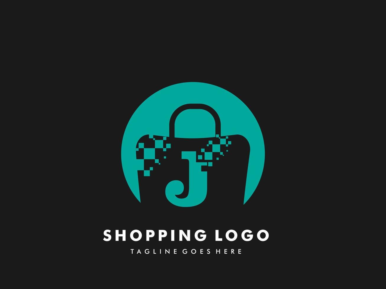 vector shopping bag isolated circle with Letter j, Fast Shopping icon , Creative Fast Shop, Creative Fast Shopping logo templates.