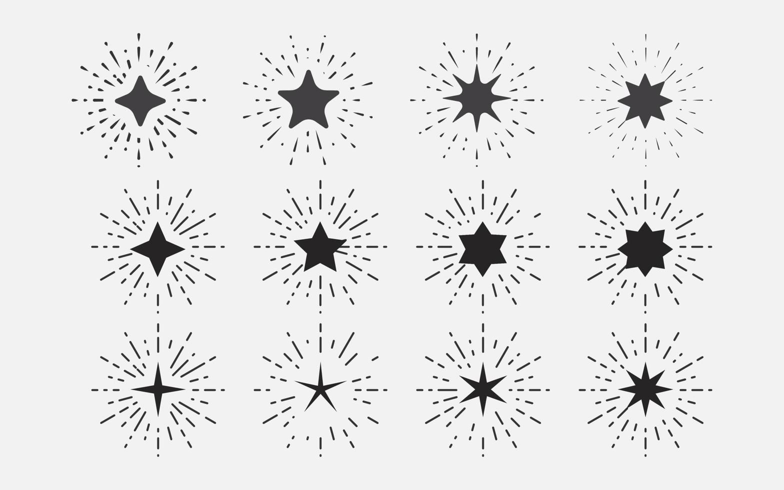 set of various star burst collection vector