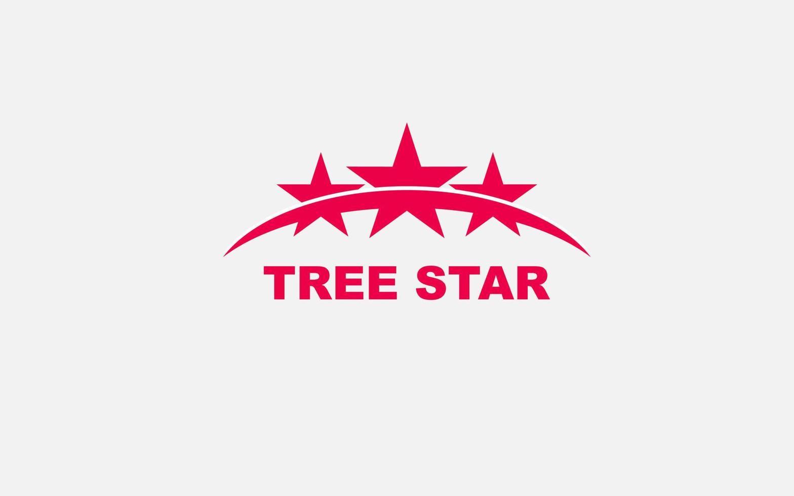 Ilustración de vector de diseño de logotipo de estrella de árbol