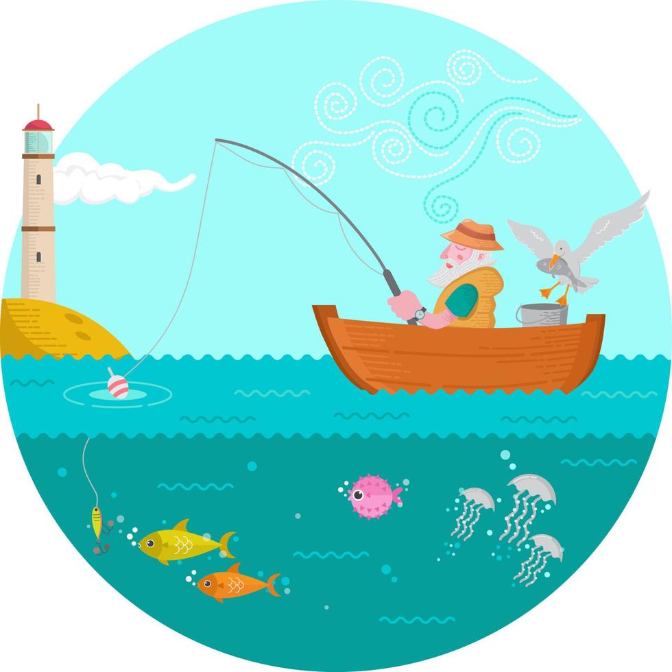 Fishing Clipart #1209992 - Illustration by patrimonio