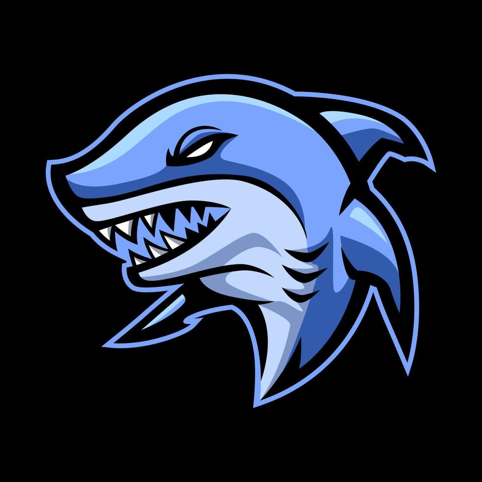plantilla de logotipo de mascota de juego de esport de pez tiburón vector
