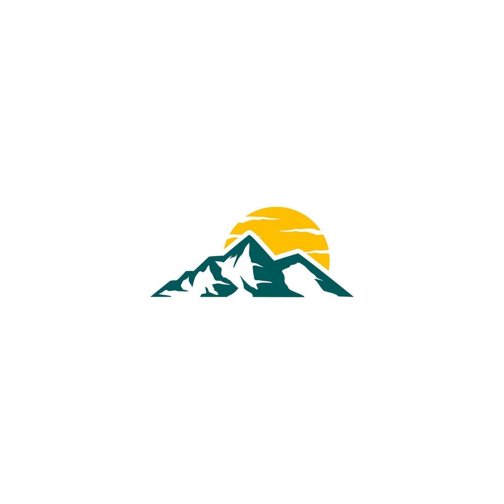 diseño de logotipo de montaña, logotipo de vistas a la montaña vector