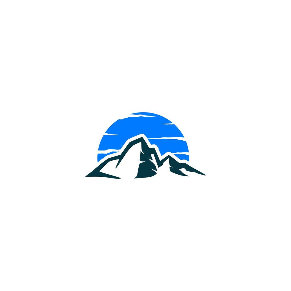 diseño de logotipo de montaña, logotipo de vistas a la montaña vector