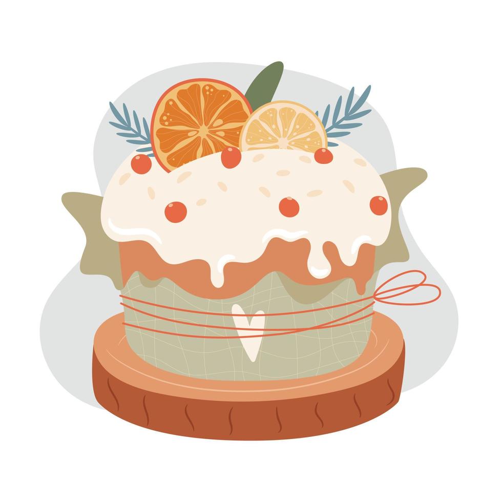 Christmas Panettone sweet bread. Vector illustration