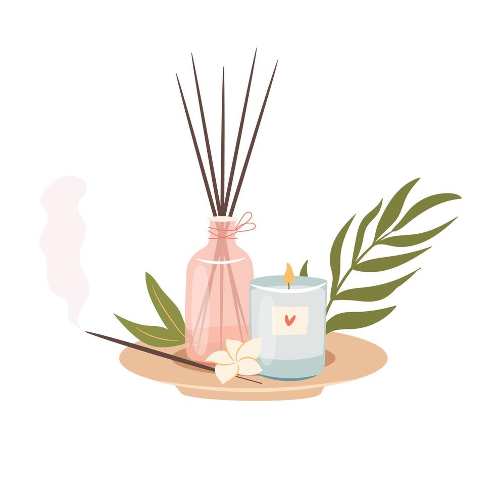 Aroma therapy, relaxation concept, vector illustration