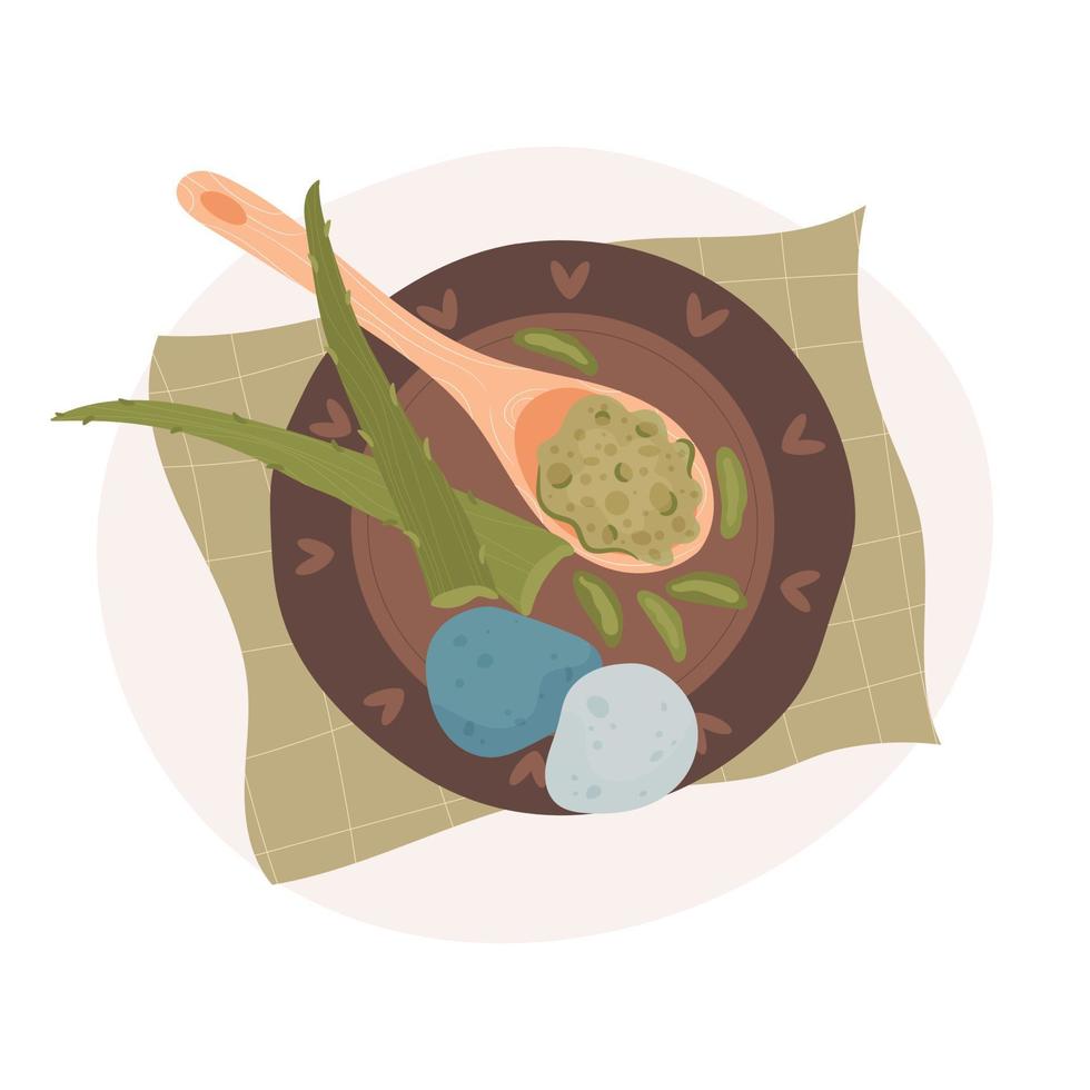 Aloe Vera gel for Skin Care concept, Vector Illustration