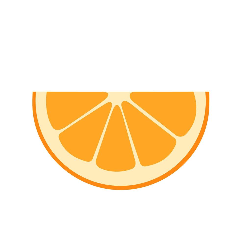 Orange fruit slice. Illustration in flat style isolated on white. Piece of orange. vector