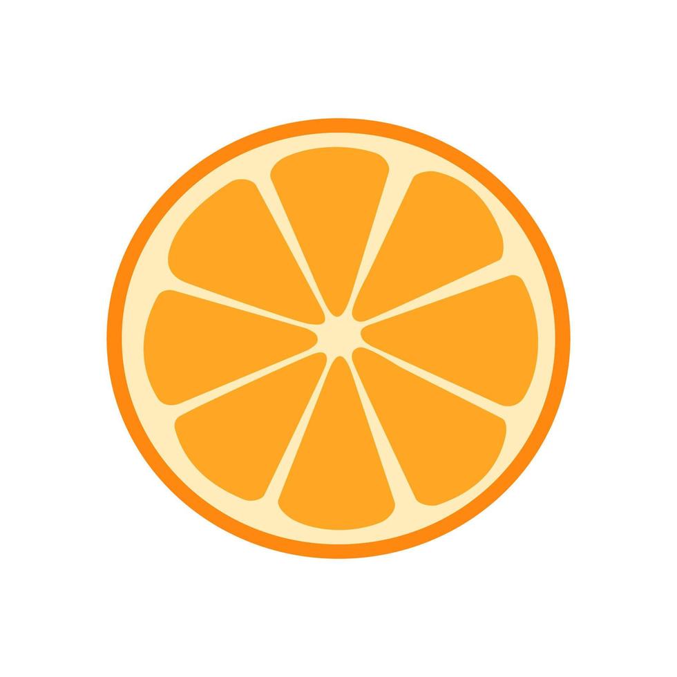 Orange fruit slice. Illustration in flat style isolated on white. Piece of orange. vector