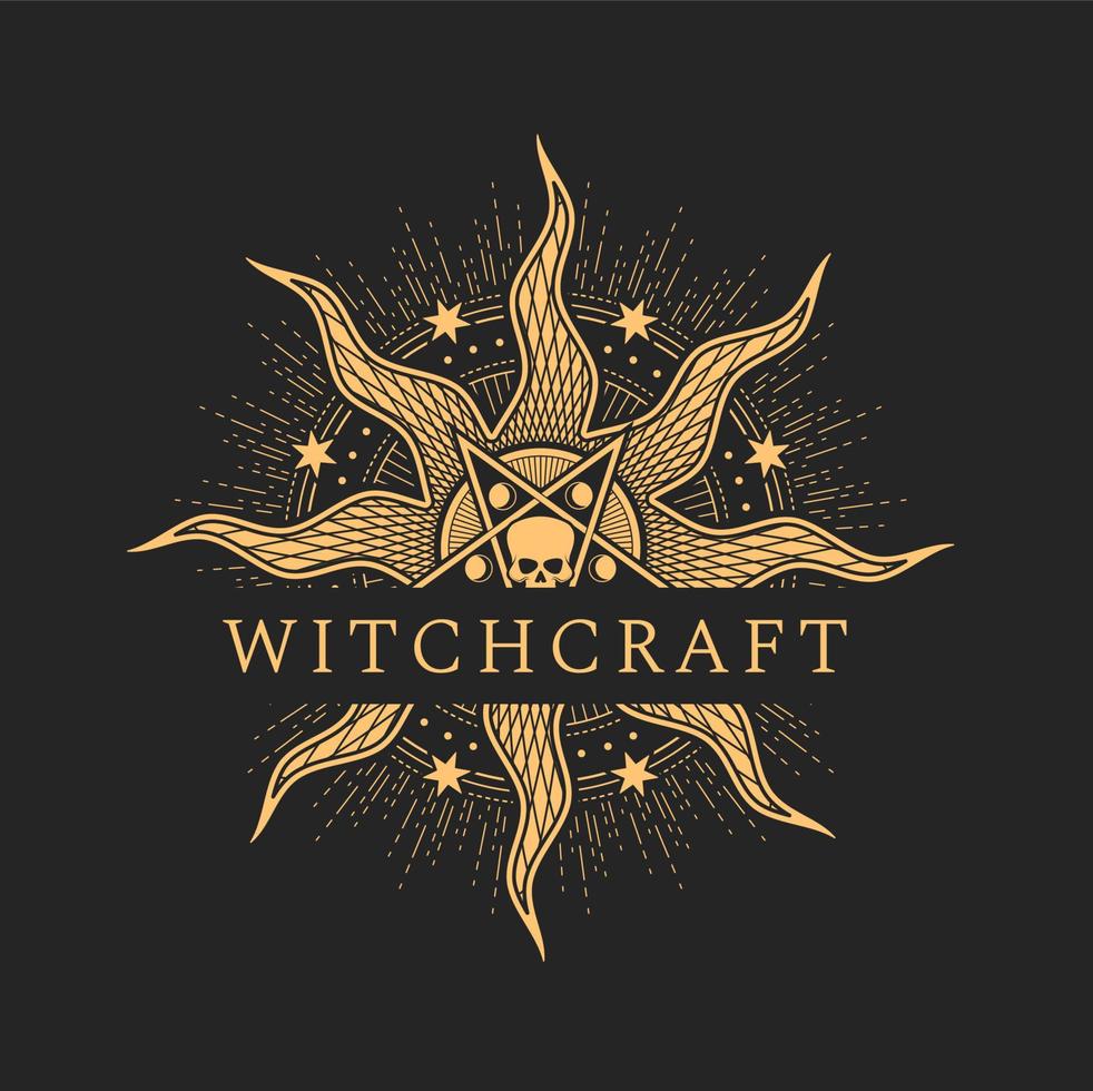 Occult witchcraft and satanic evil magic icon vector