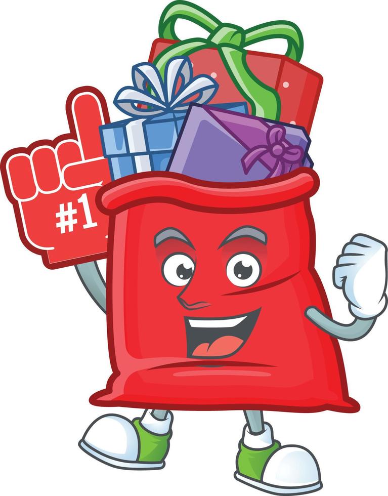 Santa bag full of gift cartoon vector