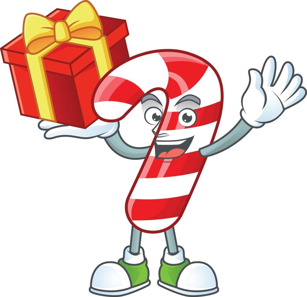 Christmas candy cane cartoon vector