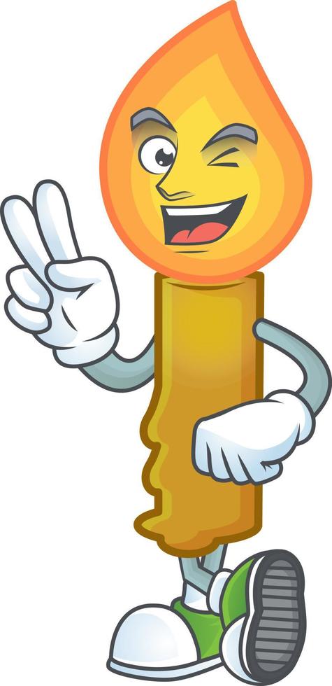 Gold candle cartoon vector