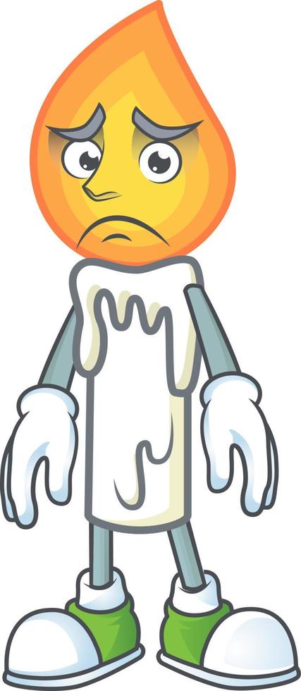 White candle cartoon vector