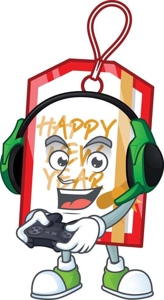 Happy new year tag cartoon vector