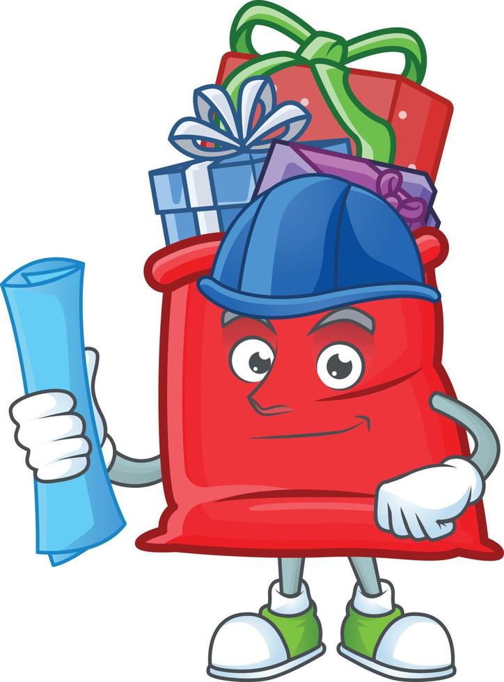 Santa bag full of gift cartoon vector