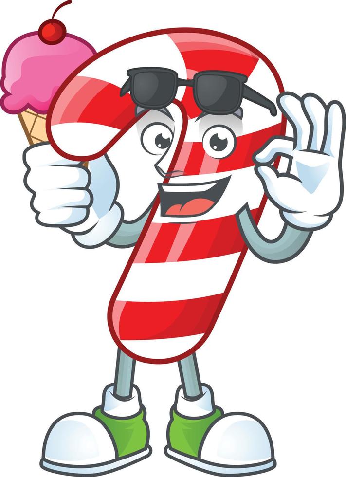 Christmas candy cane cartoon vector