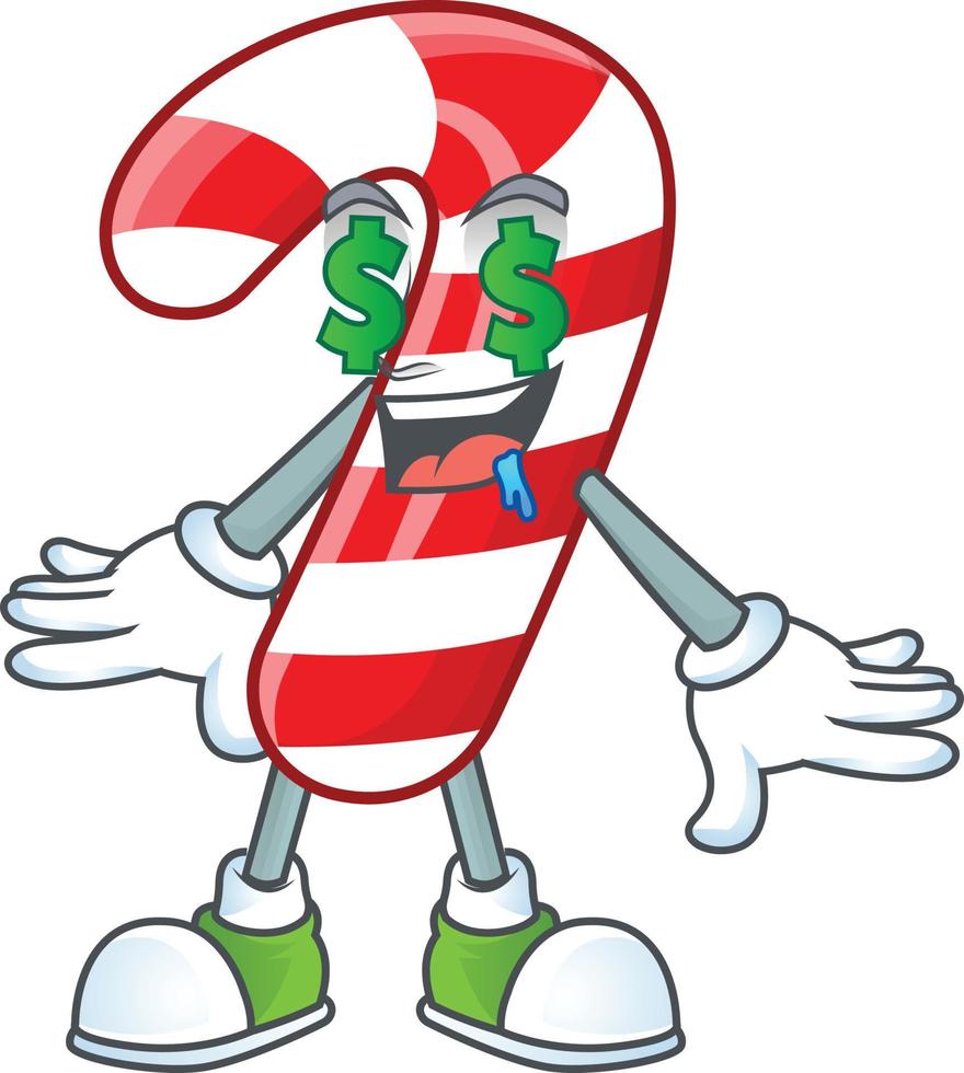 Christmas candy cane cartoon vector