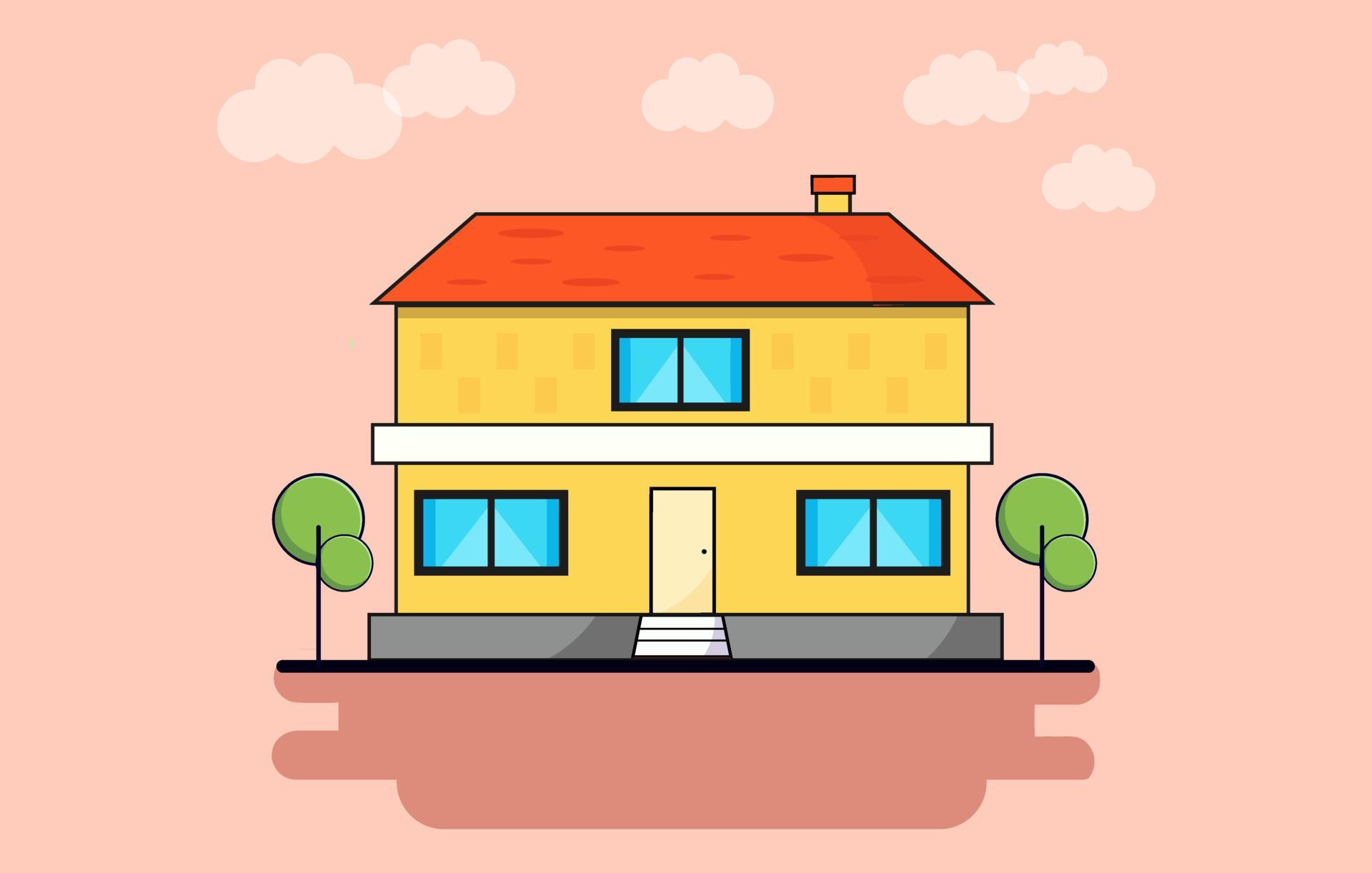 Colorful house vector illustration free, house graphic vector illustration, Flat House design