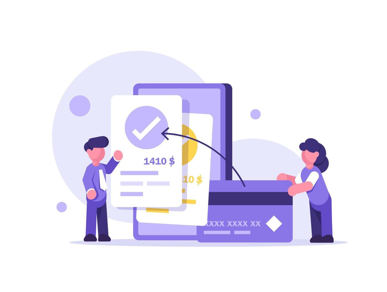 Tiny Business Characters Team Analysing Data and Research Financial Monitoring Report on Huge Dashboard. Finance Investment Performance Results vector