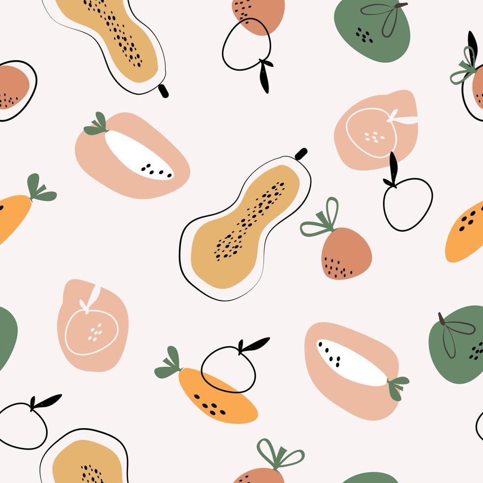 Seamless abstract colorful fruits pattern background vector