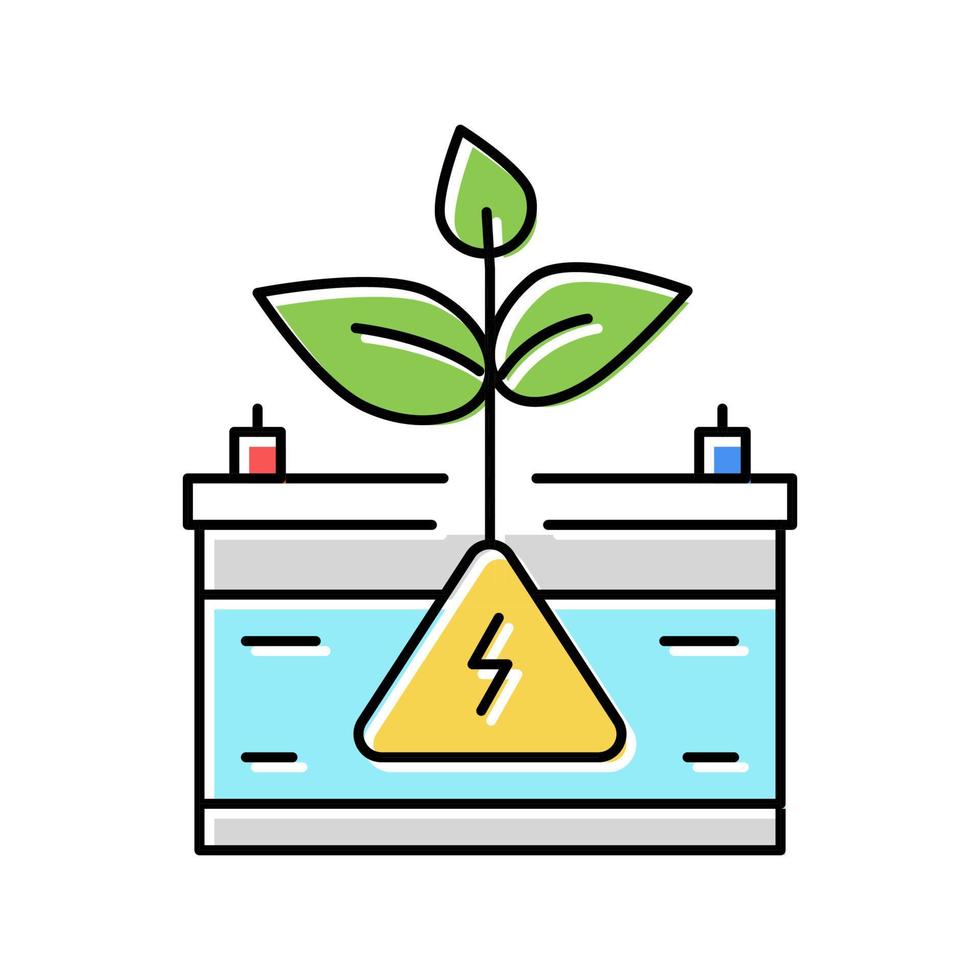 Ilustración de vector de icono de color de energía verde eco