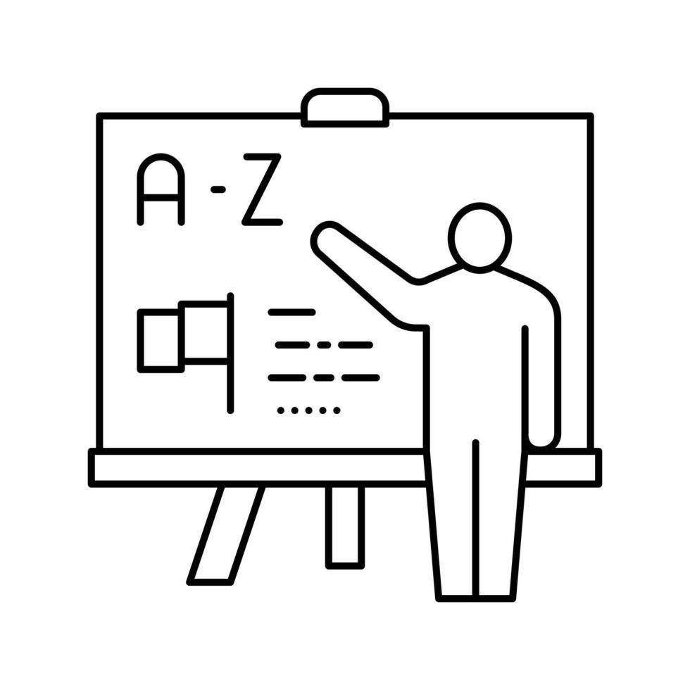 teacher english line icon vector illustration