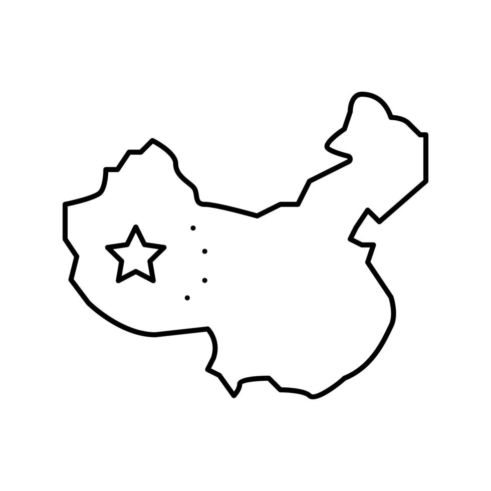 china country map flag line icon vector illustration