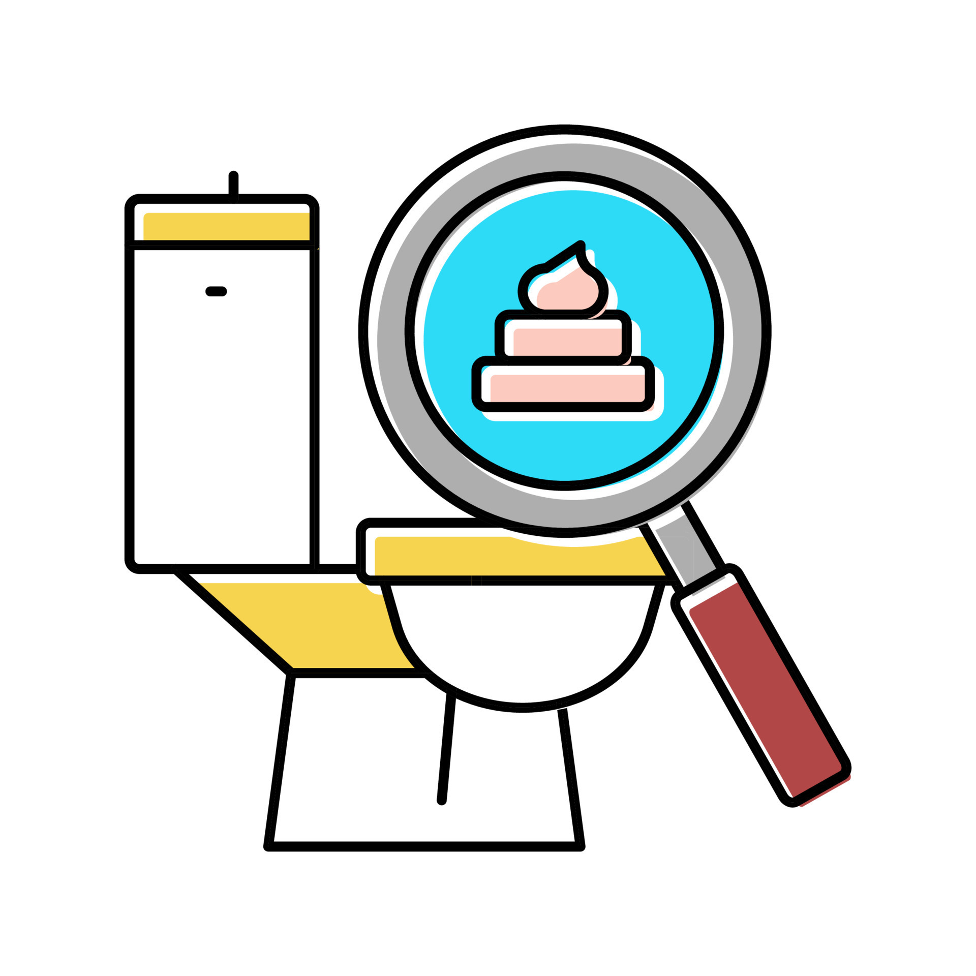 pale stool hepatitis color icon vector illustration 19523228 Vector Art