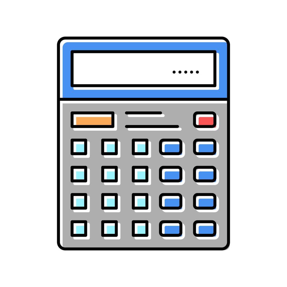 calculadora dispositivo digital para contar ilustración de vector de icono de color