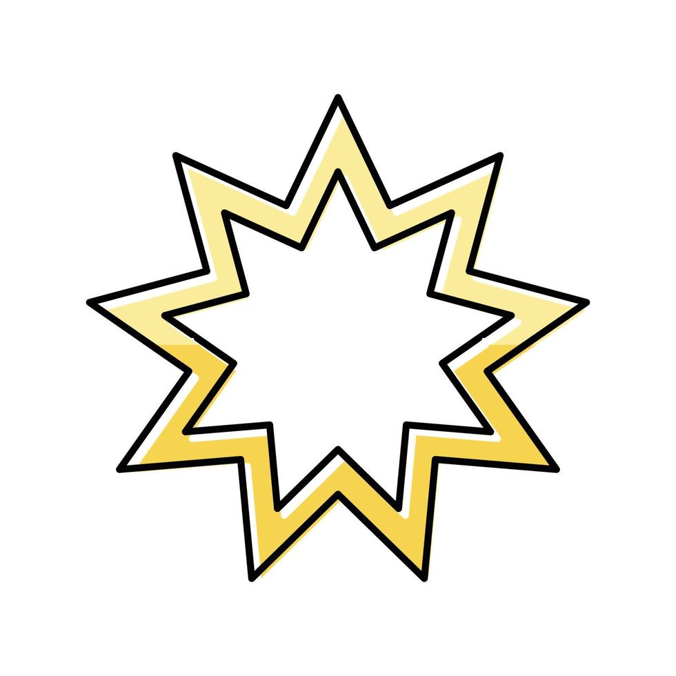 ilustración de vector de icono de color de religión bahai