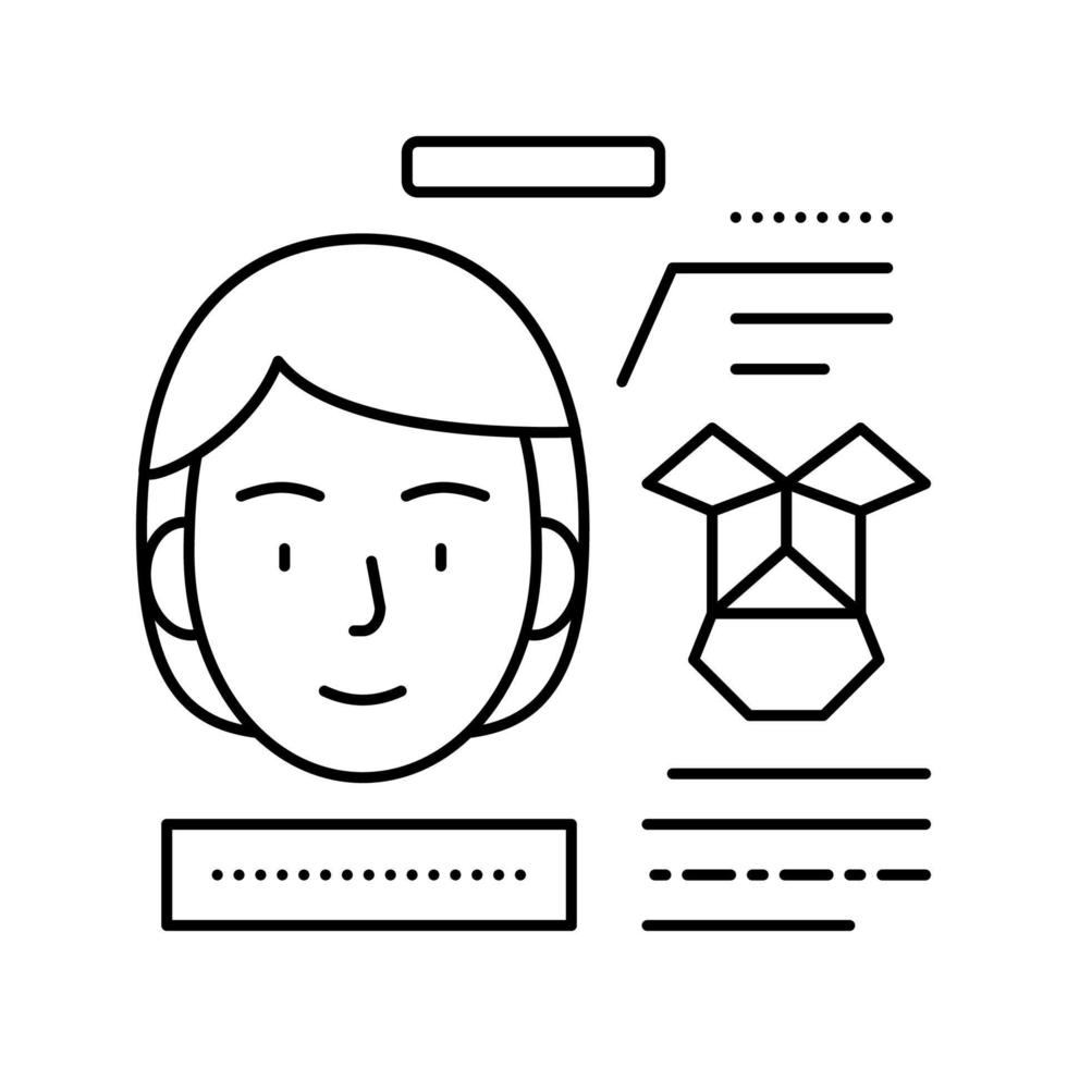 structure of work face id line icon vector illustration
