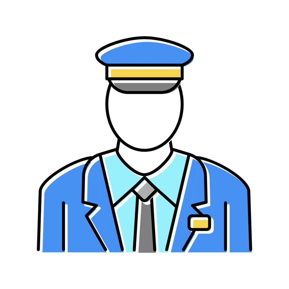 ilustración de vector de icono de color de escuela de vuelo de piloto