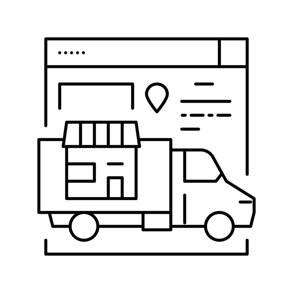 Ilustración de vector de icono de línea de servicio de distribución y entrega