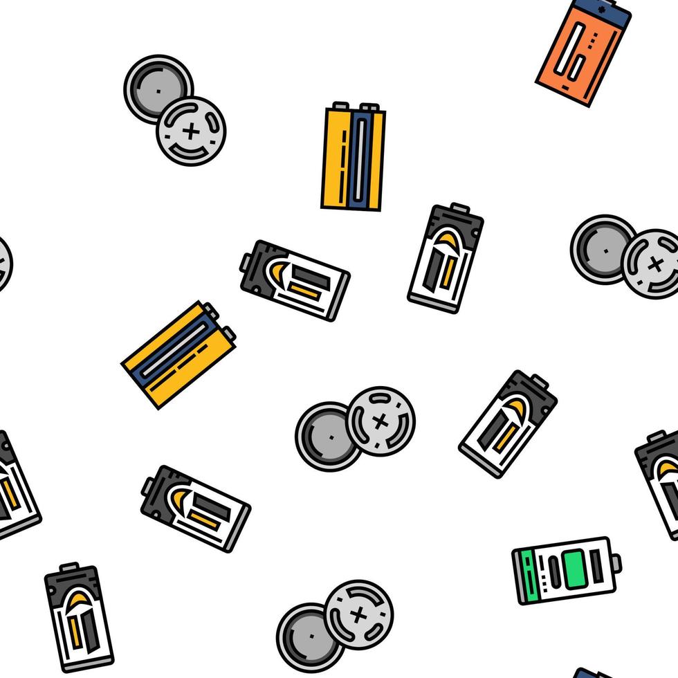 battery power energy electric car vector seamless pattern