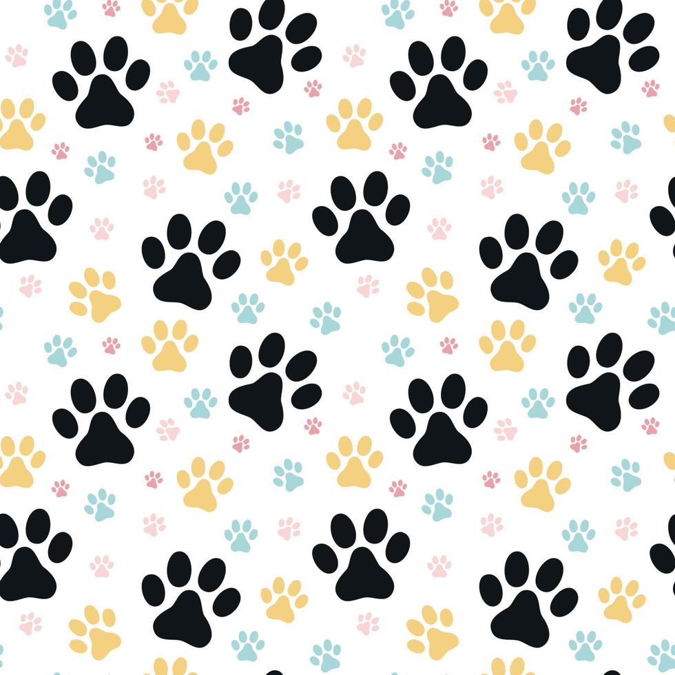 Dog paw print seamless pattern vector