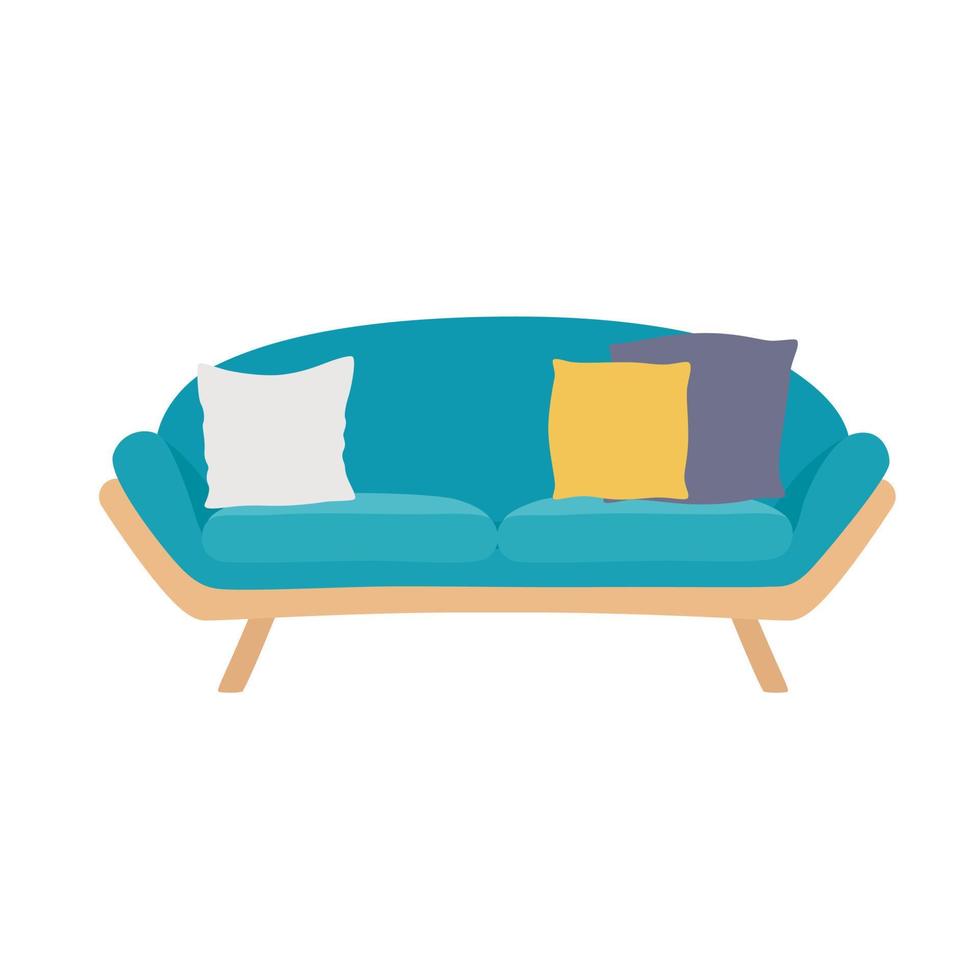 Sofa blue illustration vector