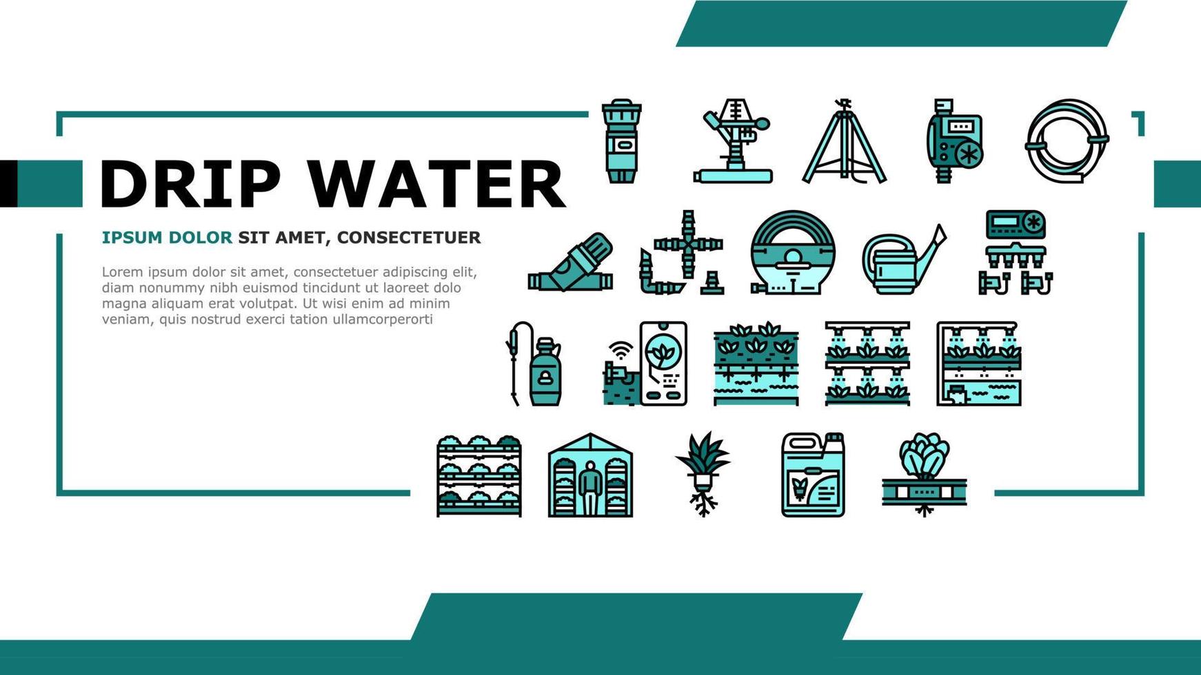 water system irrigation sprinker landing header vector