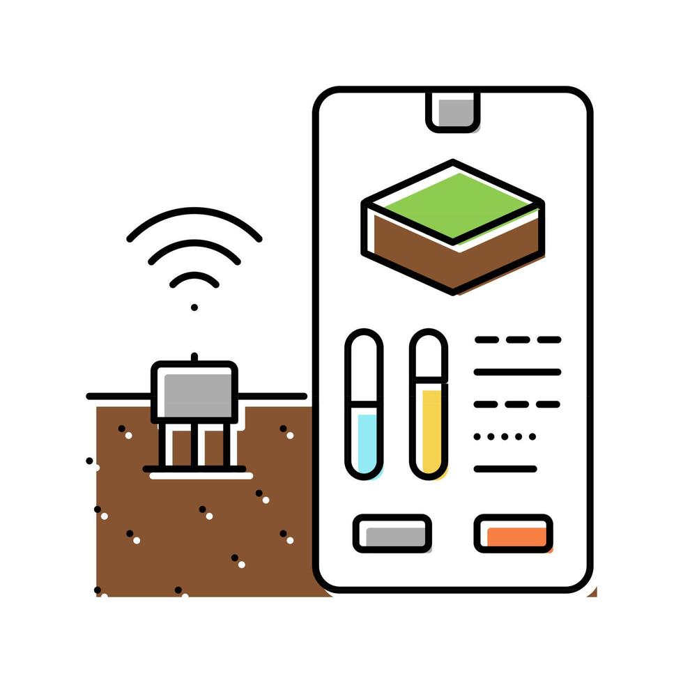 soil monitoring agriculture color icon vector illustration